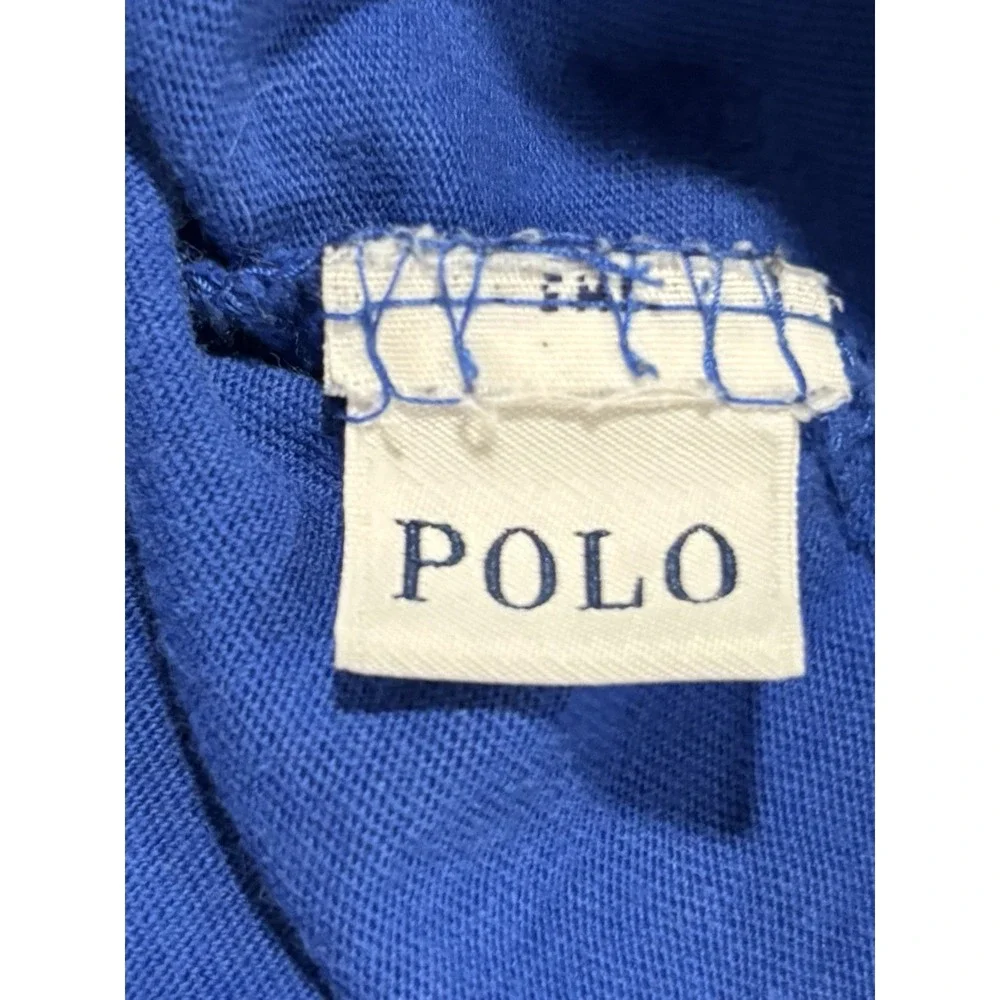 Polo Ralph Lauren Blue Jersey Crew Neck Short Sleeve Logo T-Shirt Men Sz Sm READ